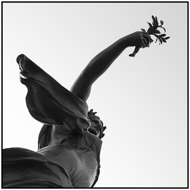 London Symphony (2016) statue bearing olive branch