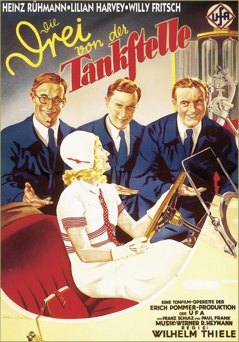 Die Drei von der Tankstelle aka The Three from the Filling Station (1930) German poster