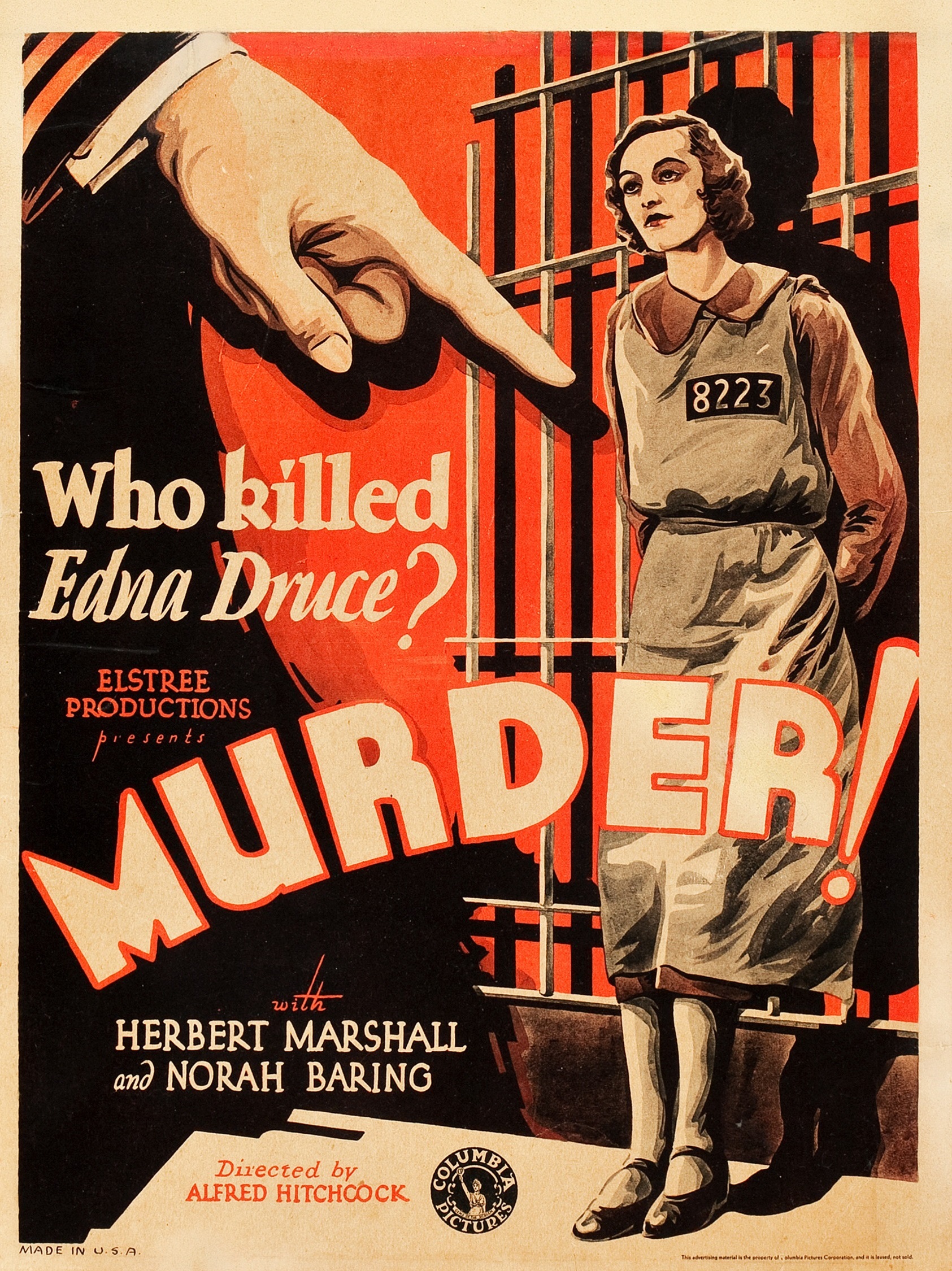 Murder! (1930, dir. Alfred Hitchcock) US window card