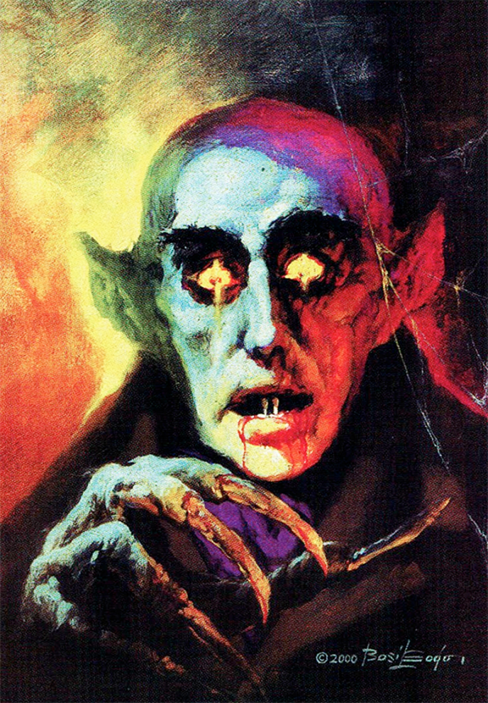 Nosferatu (1922) Count Orlok portrait by Famous Monsters of Filmland magazine illustrator Basil Gogos, 2000
