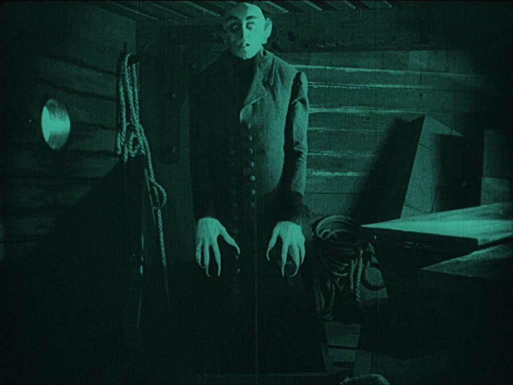 Nosferatu (1922) Max Schreck as Count Orlok rising from his coffin, UK Eureka-Masters of Cinema Blu-ray