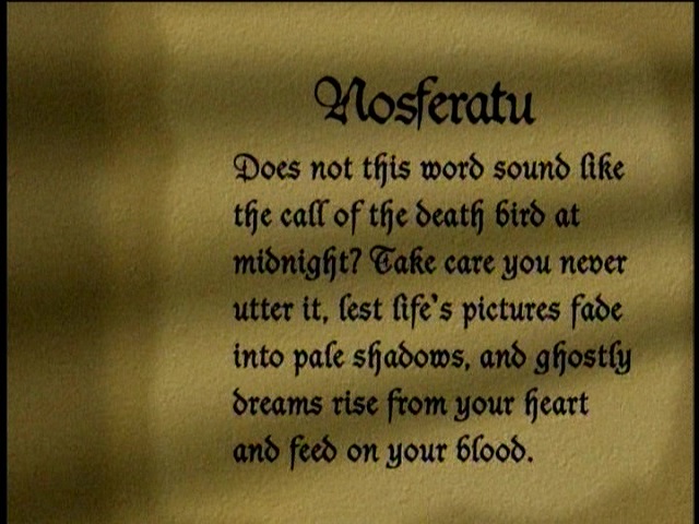 Nosferatu (1922), 1995 restoration English opening intertitle, US Kino 2002 DVD