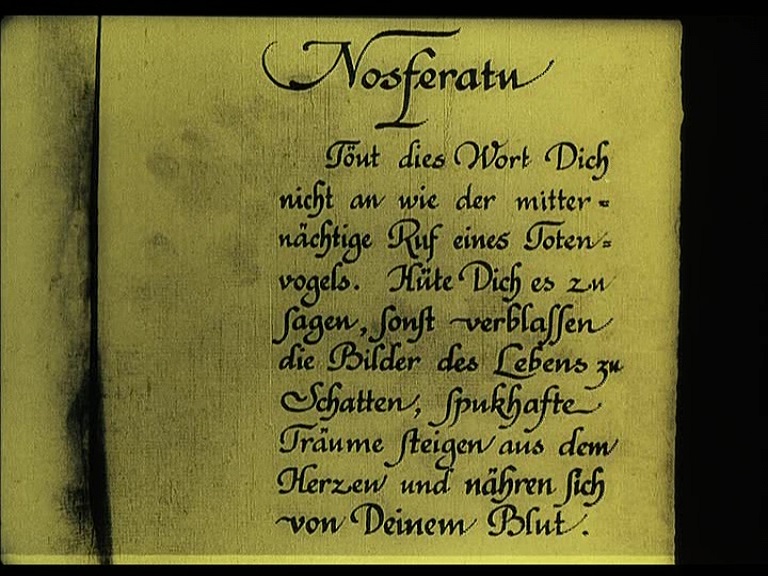 Nosferatu (1922), 1995 restoration German opening intertitle, 2002 Spanish Divisa DVD