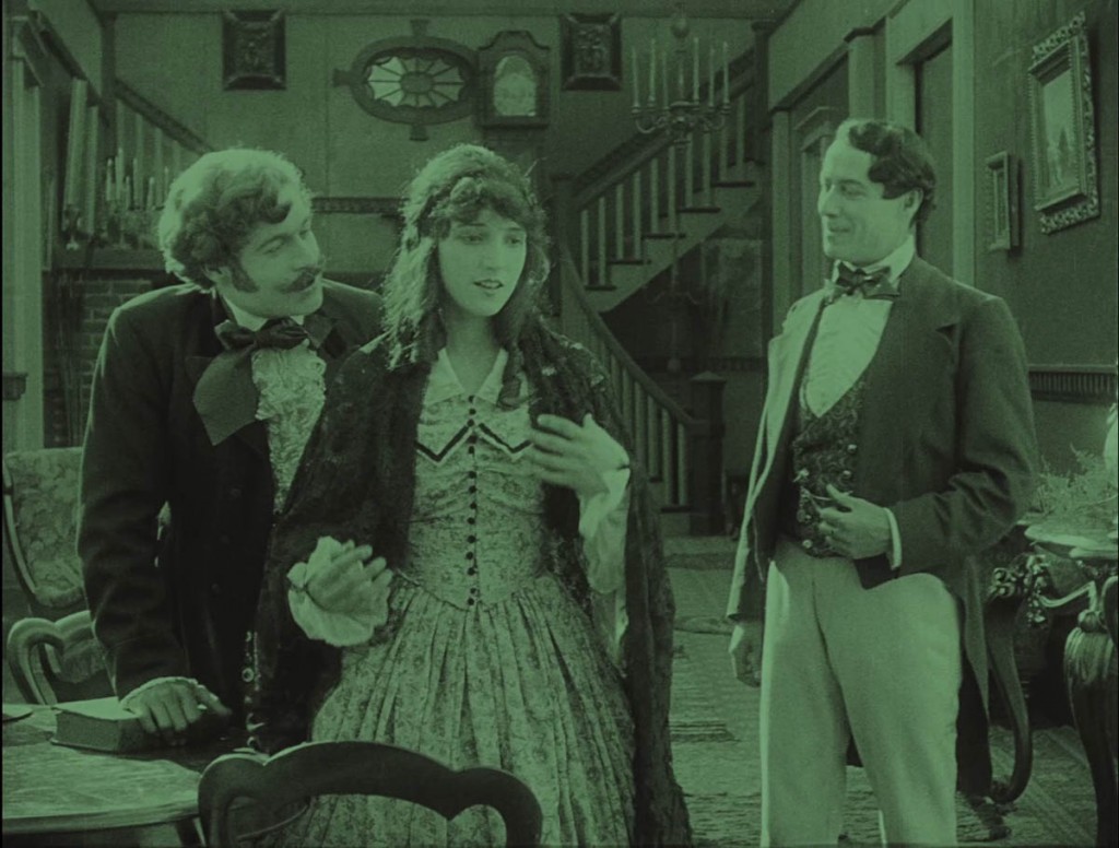 Elmer Clifton (L), Miriam Cooper and Henry B. Walthall in The Birth of a Nation (1915), BFI Blu-ray screenshot