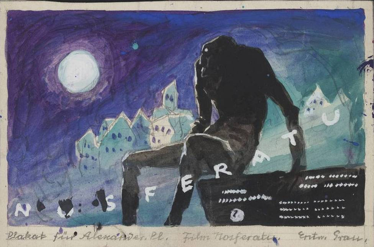 Nosferatu (1922) watercolour artwork by Albin Grau
