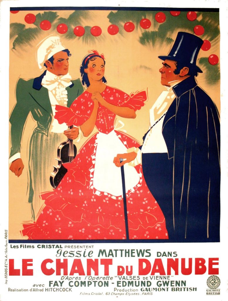 Waltzes from Vienna aka Le Chant du Danube, starring Jessie Matthews (1934, dir. Alfred Hitchcock) French poster