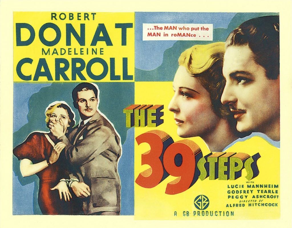 The 39 Steps (1935, dir. Alfred Hitchcock) US lobby card
