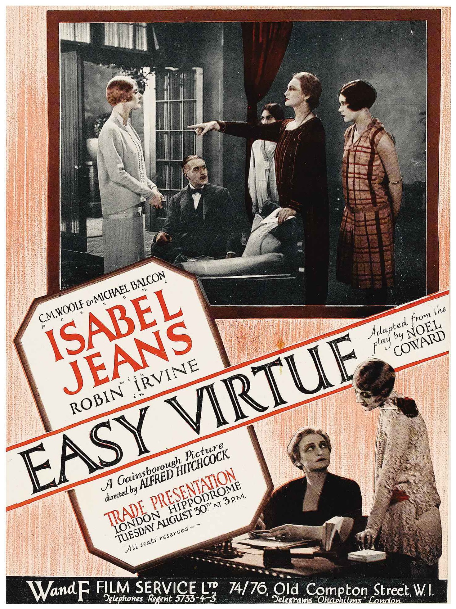 Easy Virtue (1927, dir. Alfred Hitchcock) UK trade magazine ad
