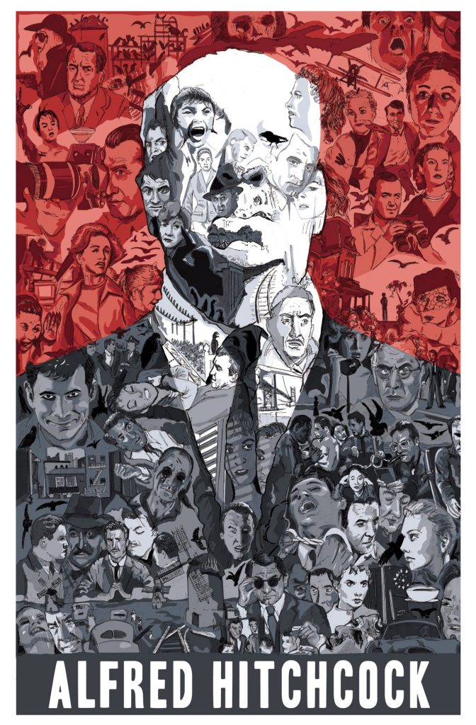 Alfred Hitchcock poster by Matthew Brazier, 2012