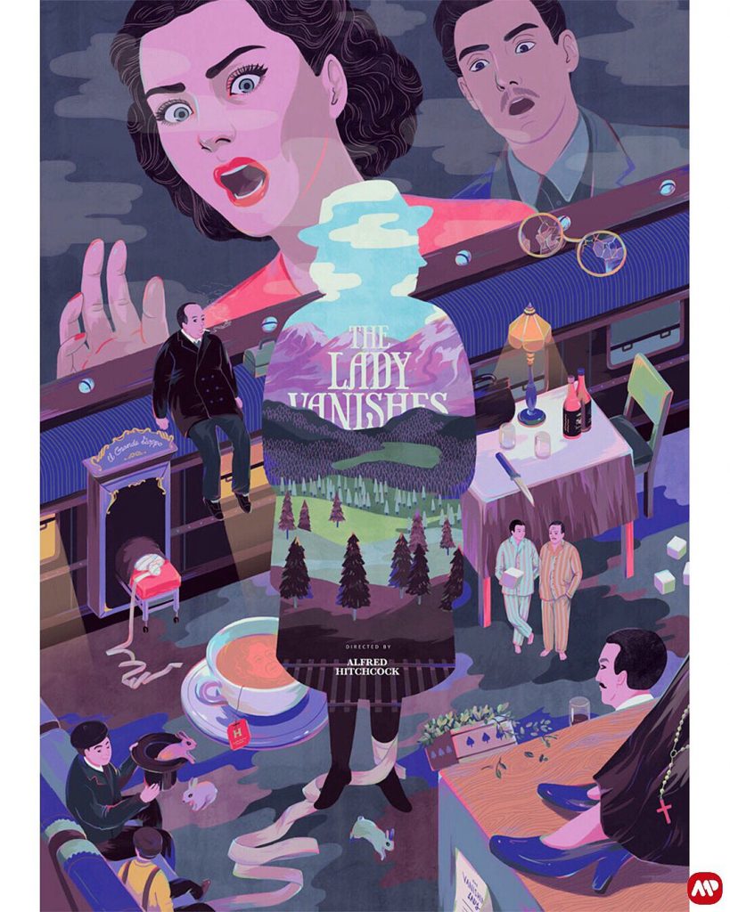 The Lady Vanishes (1938, dir. Alfred Hitchcock) poster by Esther Goh, 2015