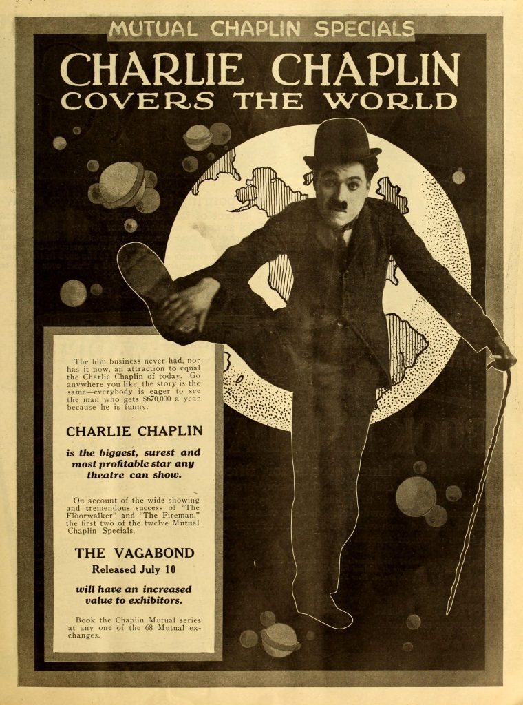 The Vagabond (1916, Charlie Chaplin) US Mutual trade ad