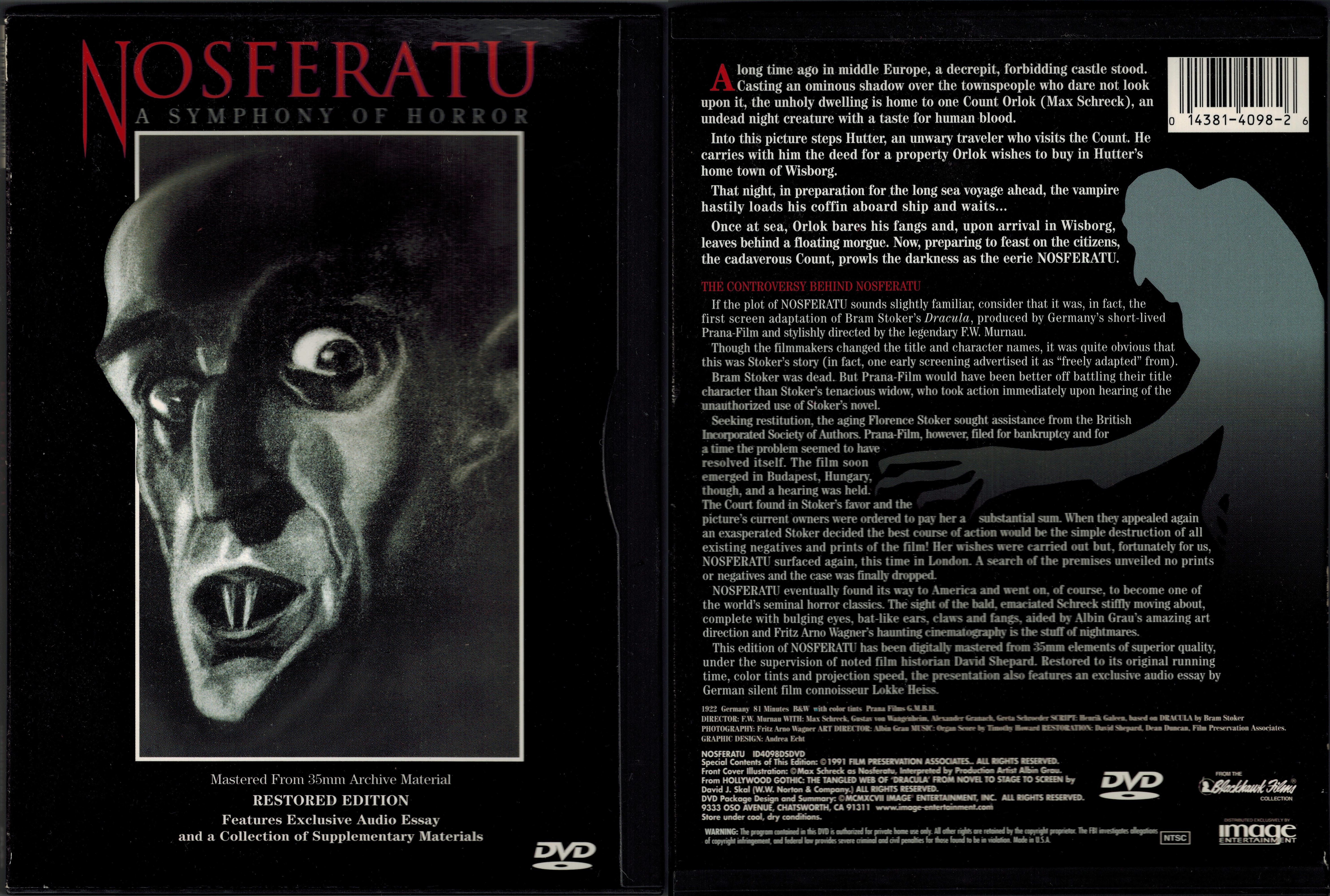 Nosferatu (1922) US Image DVD, 1997