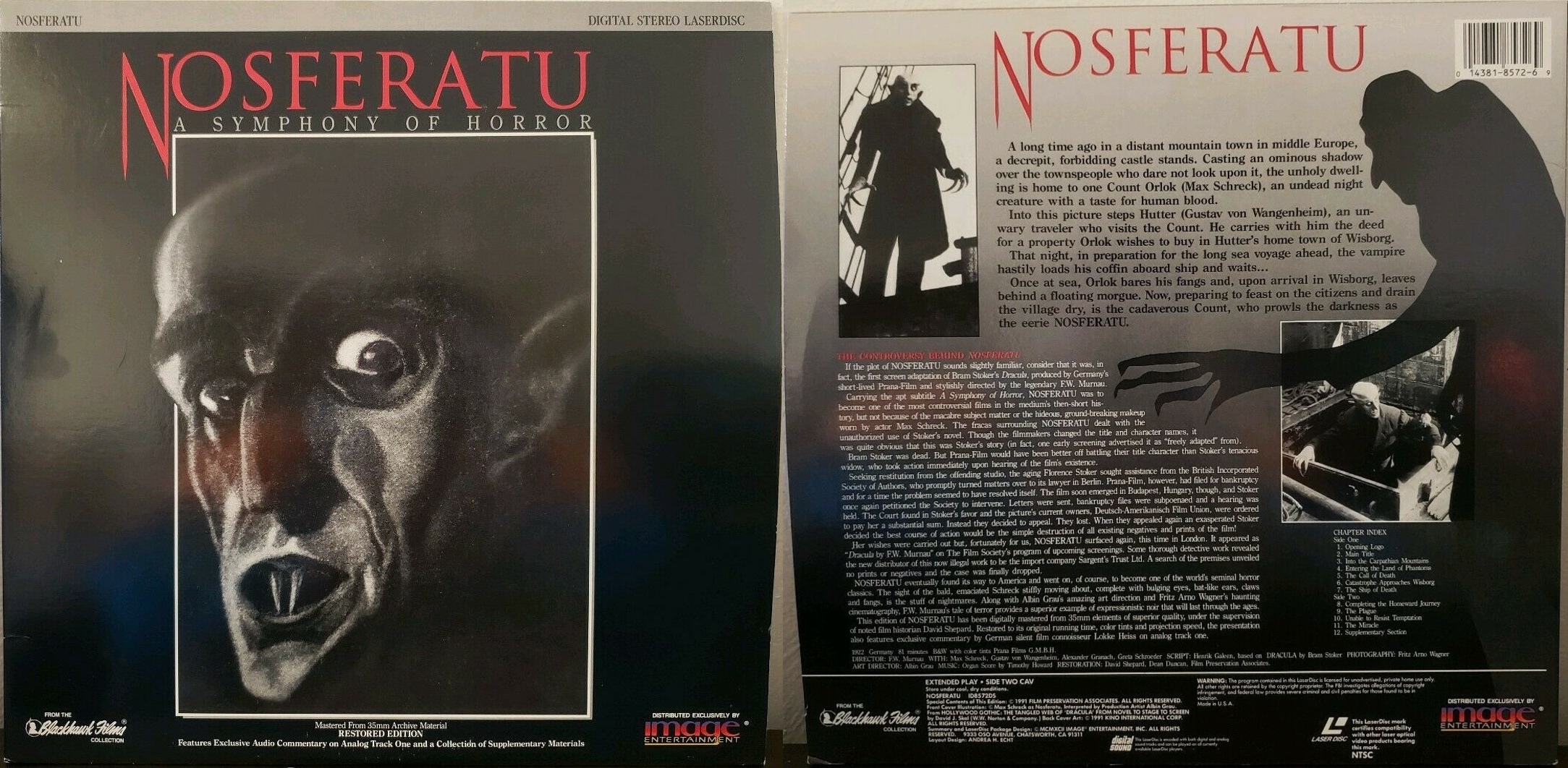 Nosferatu (1922) US Image LaserDisc, 1992