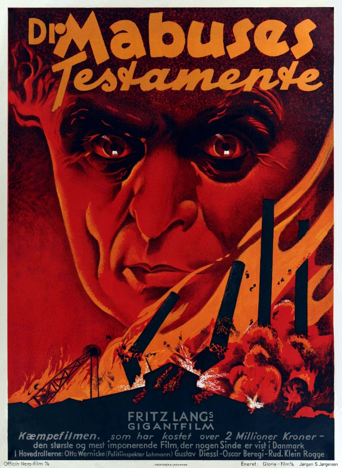 The Testament of Dr. Mabuse aka Dr. Mabuses testamente (1933) Danish poster