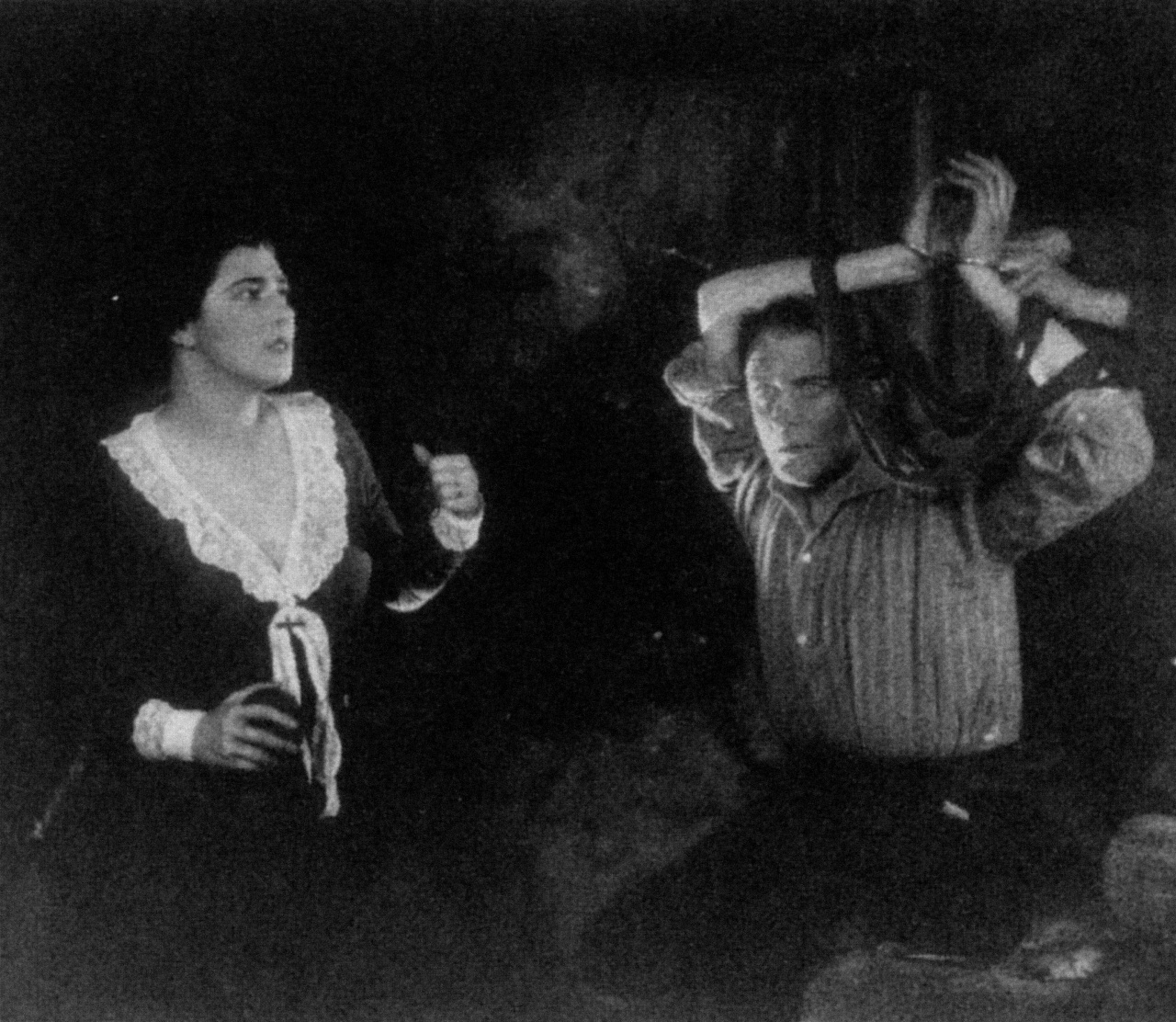 Nita Naldi and Malcolm Keen in The Mountain Eagle (1926, dir. Alfred Hitchcock)