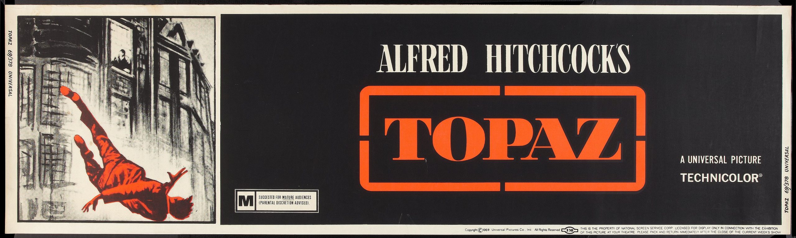 Topaz (1969, dir. Alfred Hitchcock) US banner poster