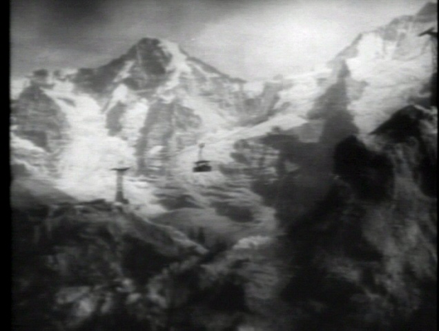 Cable car in mountains, Secret Agent (1936, dir. Alfred Hitchcock) US Brentwood bootleg DVD