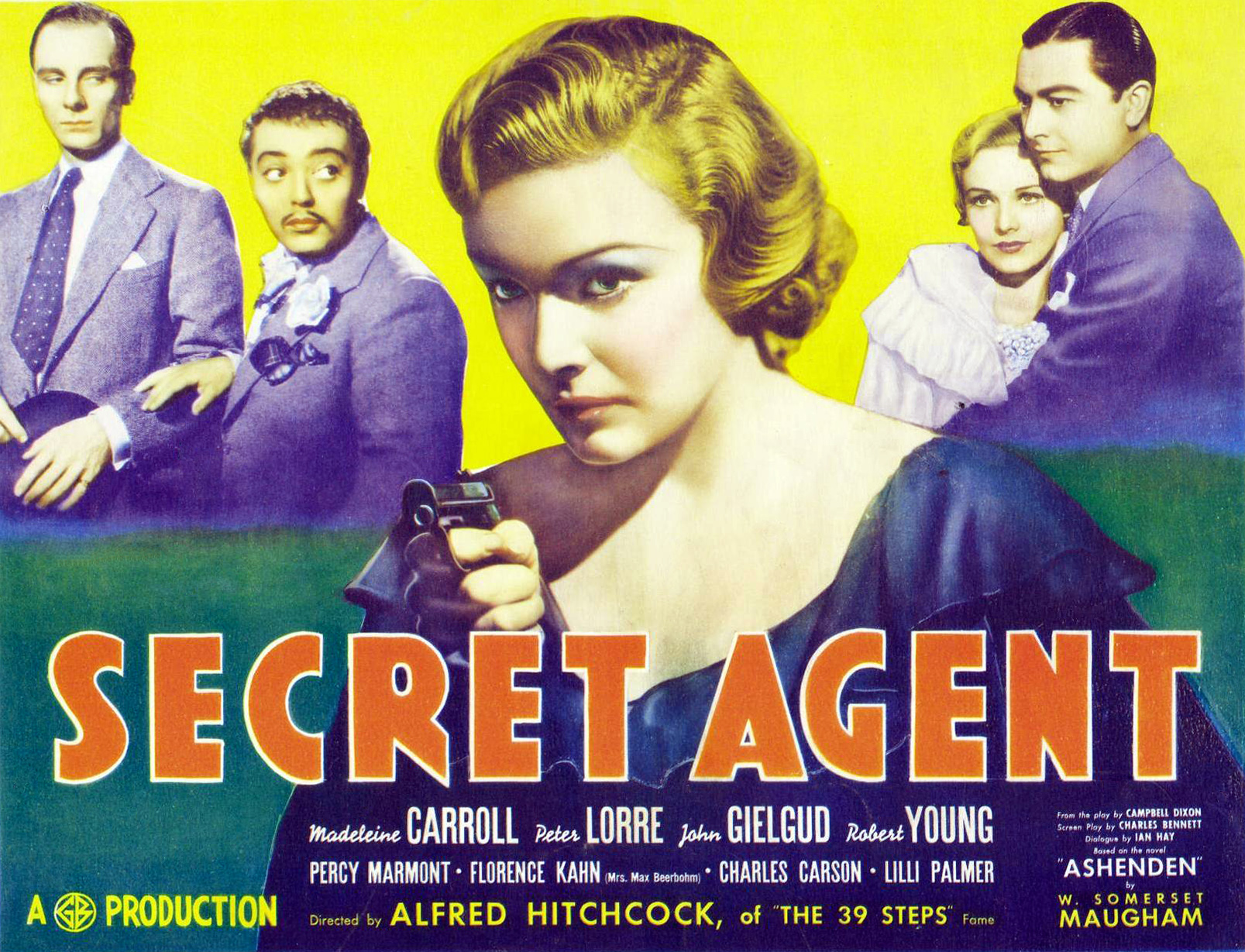 Secret Agent (1936, dir. Alfred Hitchcock) US title lobby card